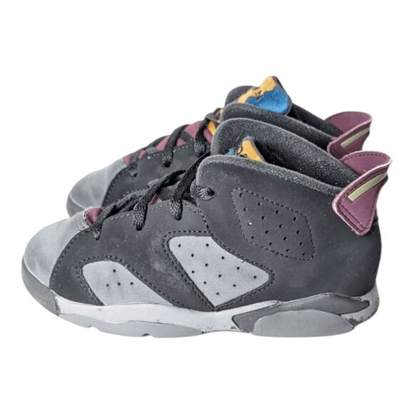 NIKE Air Jordan 6 Retro 'Bordeaux' TD Sneakers Size 10C - Picture 2 of 7